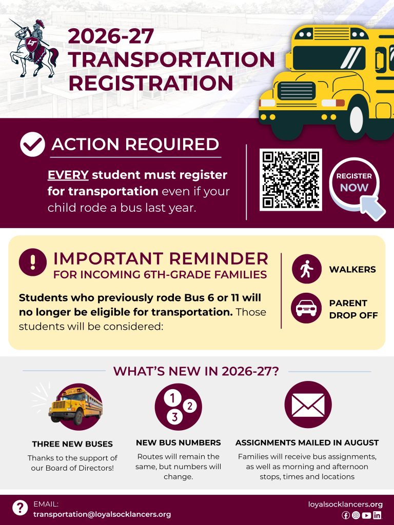 An infographic that highlights the transportation notice information.