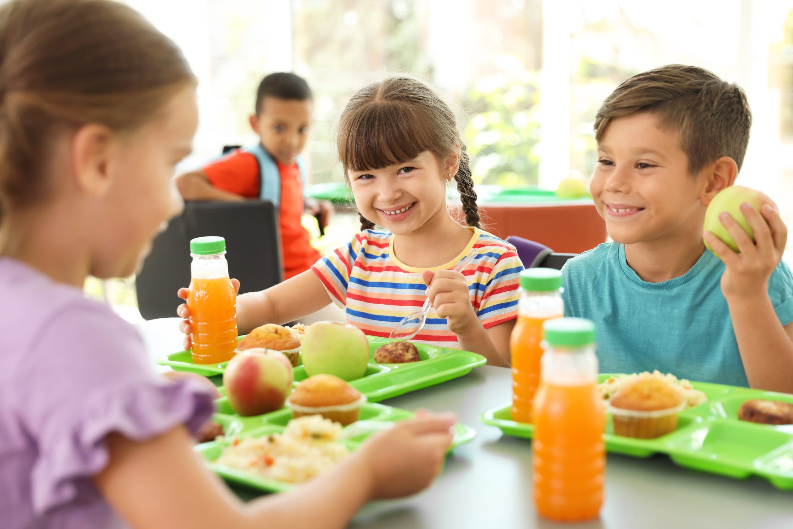 Students enjoying lunch