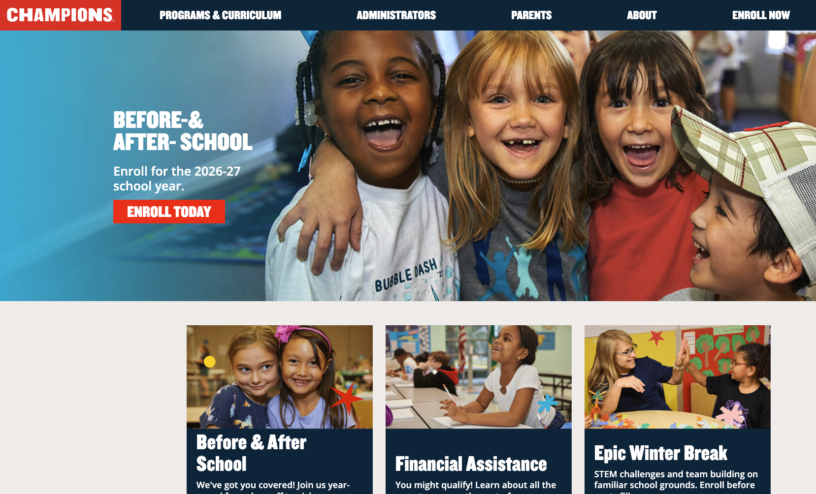 Champions After-School Care at Schick Launches Nov. 16, Enrollment Now Open